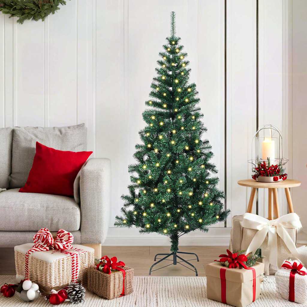 Sapin de Noël artificiel pré-éclairé Vert 150 cm PVC et métal - XIOS