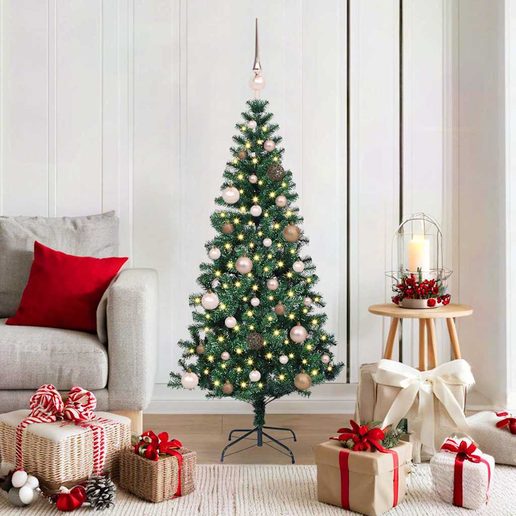 Sapin de Noël artificiel pré-éclairé Vert 150 cm PVC et métal - XIOS