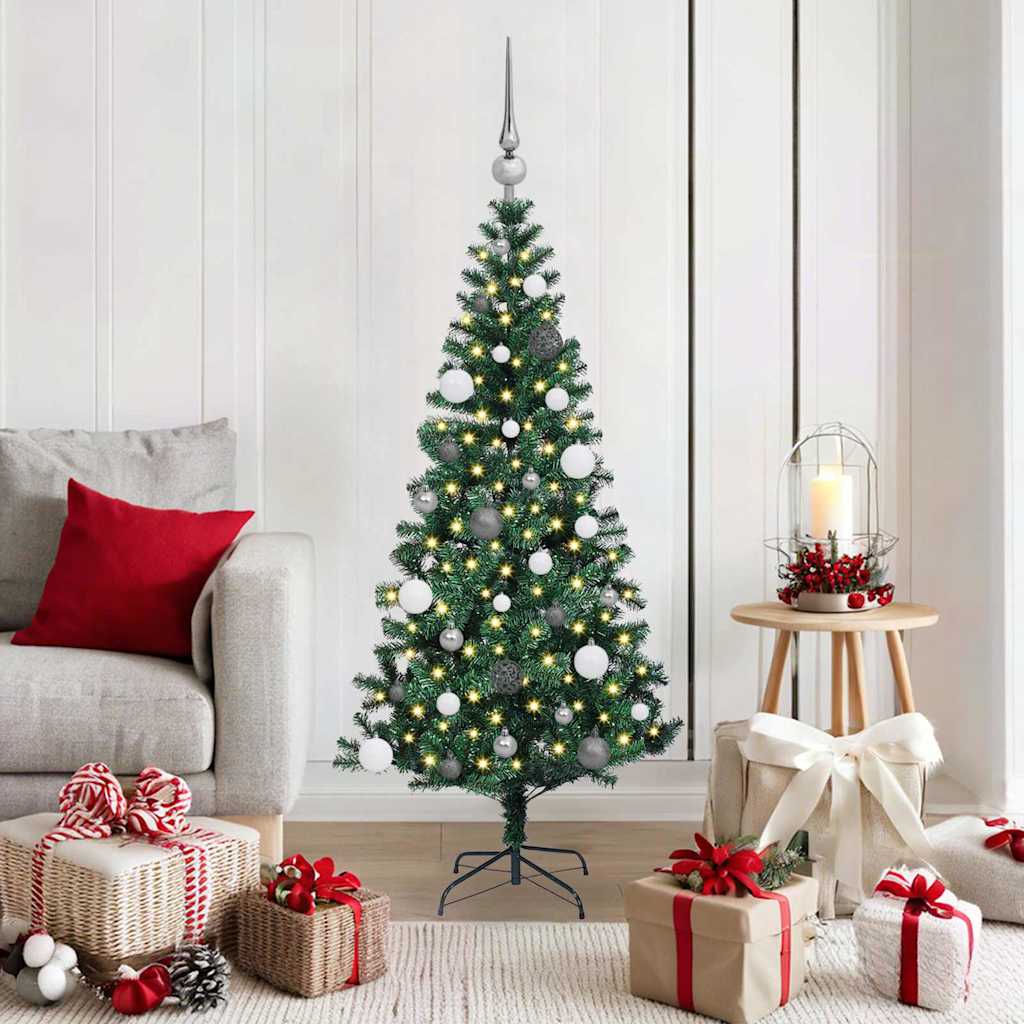 Sapin de Noël artificiel pré-éclairé Vert 150 cm PVC et métal - XIOS