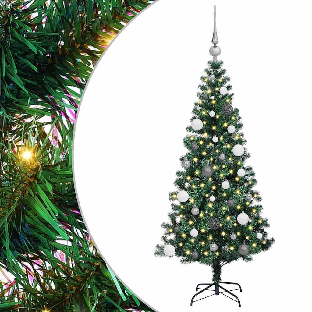Sapin de Noël artificiel pré-éclairé Vert 150 cm PVC et métal - XIOS