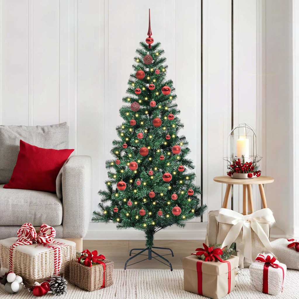 Sapin de Noël artificiel pré-éclairé Vert 150 cm PVC et métal - XIOS