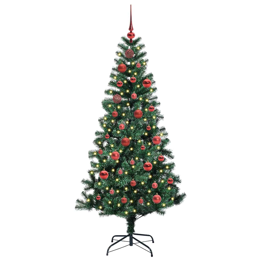 Sapin de Noël artificiel pré-éclairé Vert 150 cm PVC et métal - XIOS