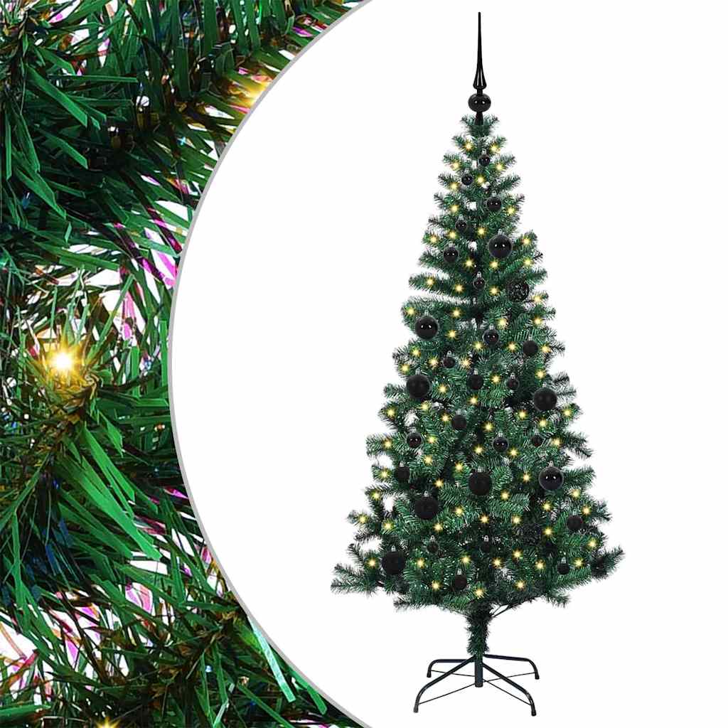 Sapin de Noël artificiel pré-éclairé Vert 150 cm PVC et métal - XIOS