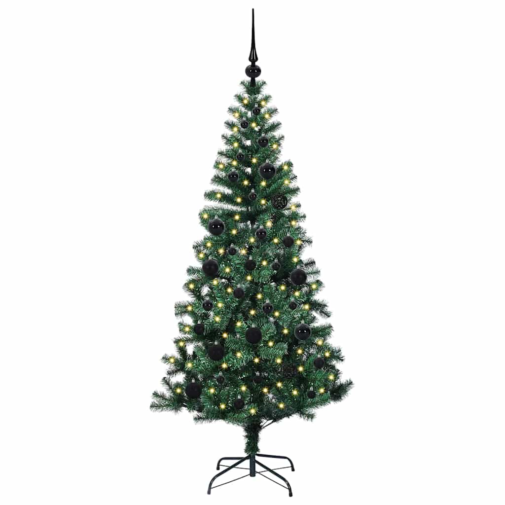 Sapin de Noël artificiel pré-éclairé Vert 150 cm PVC et métal - XIOS