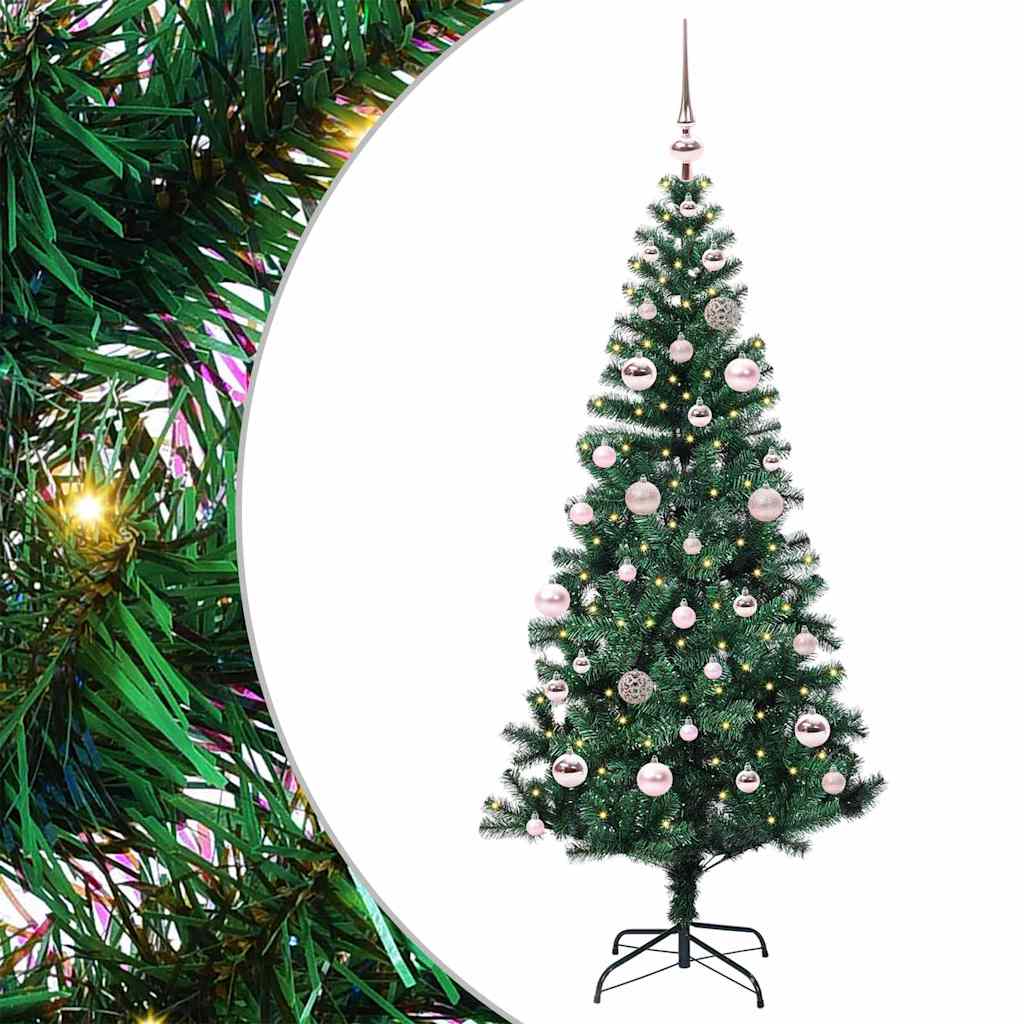Sapin de Noël artificiel pré-éclairé Vert 150 cm PVC et métal - XIOS