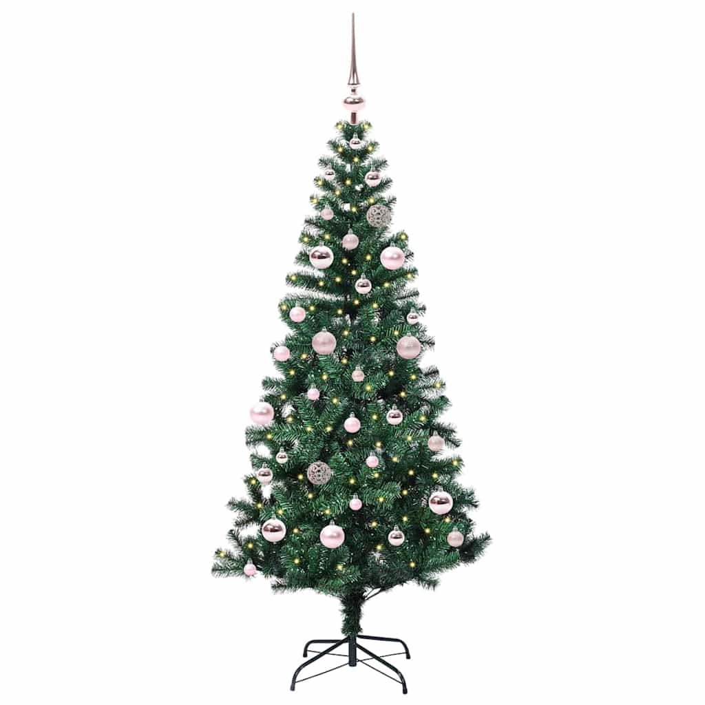 Sapin de Noël artificiel pré-éclairé Vert 150 cm PVC et métal - XIOS