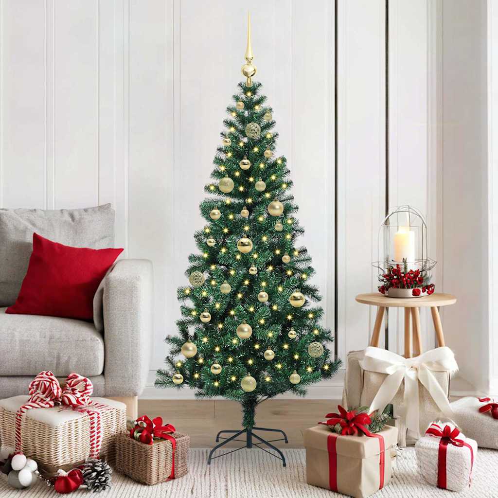 Sapin de Noël artificiel pré-éclairé Vert 150 cm PVC et métal - XIOS