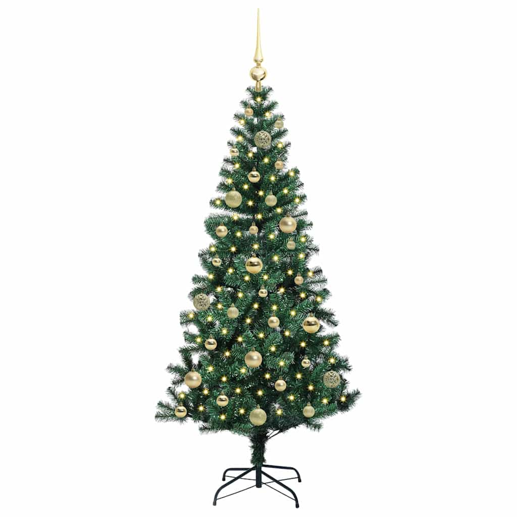 Sapin de Noël artificiel pré-éclairé Vert 150 cm PVC et métal - XIOS