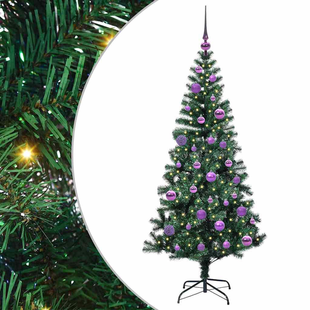 Sapin de Noël artificiel pré-éclairé Vert 150 cm PVC et métal - XIOS