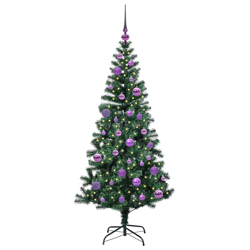 Sapin de Noël artificiel pré-éclairé Vert 150 cm PVC et métal - XIOS