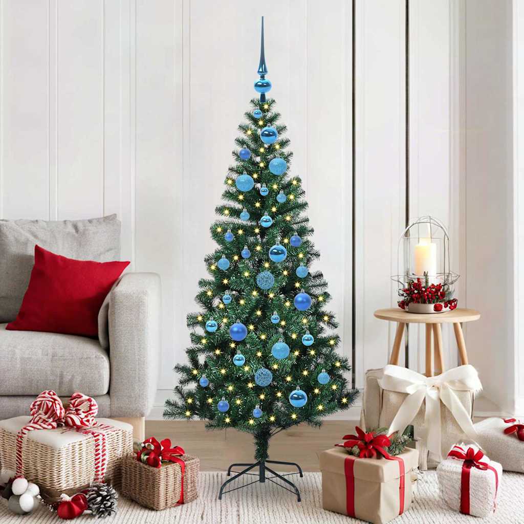 Sapin de Noël artificiel pré-éclairé Vert 150 cm PVC et métal - XIOS