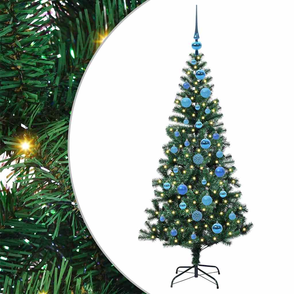 Sapin de Noël artificiel pré-éclairé Vert 150 cm PVC et métal - XIOS
