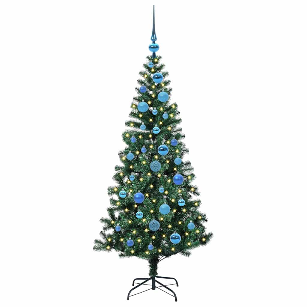 Sapin de Noël artificiel pré-éclairé Vert 150 cm PVC et métal - XIOS