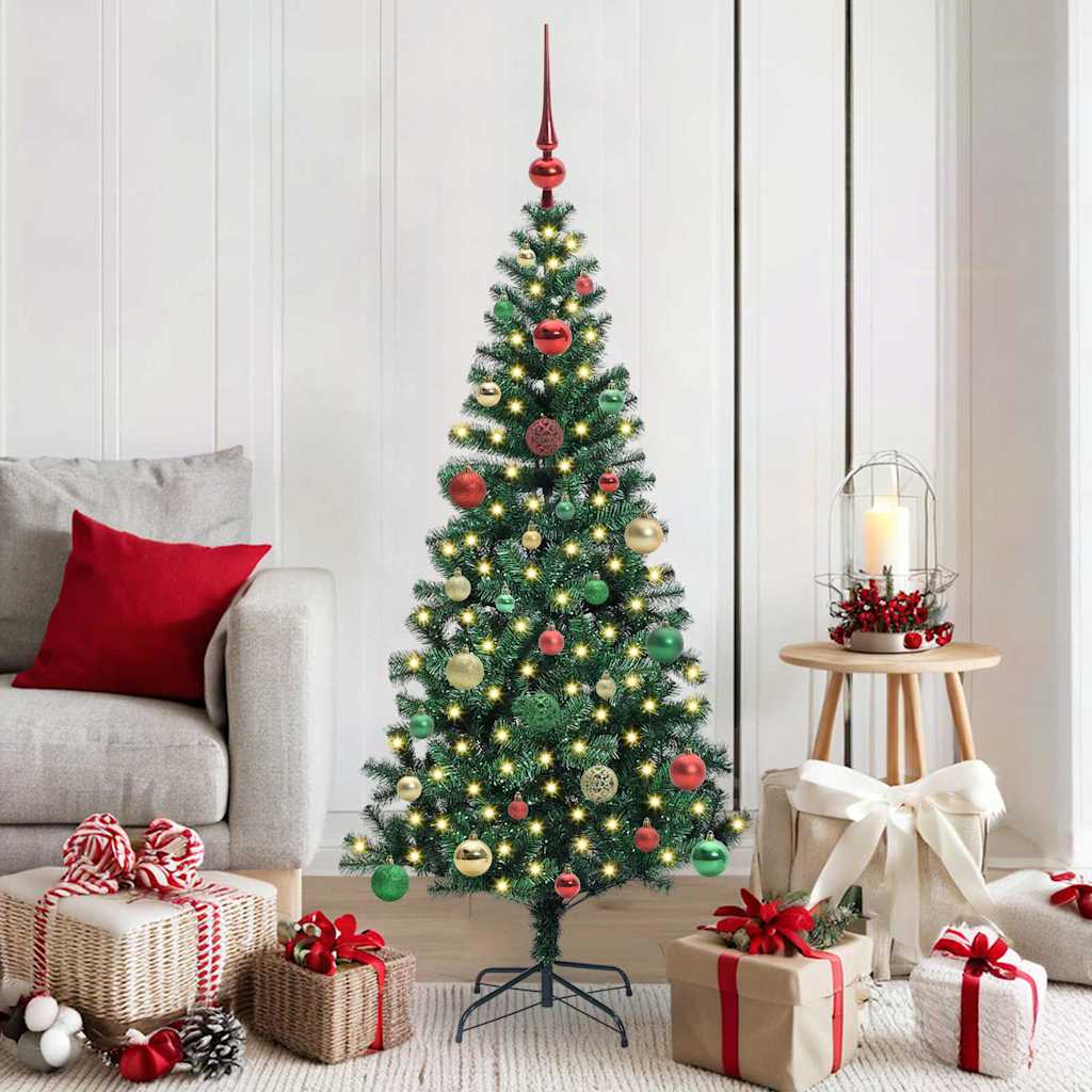 Sapin de Noël artificiel pré-éclairé Vert 150 cm PVC et métal - XIOS