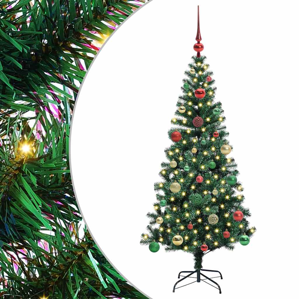 Sapin de Noël artificiel pré-éclairé Vert 150 cm PVC et métal - XIOS