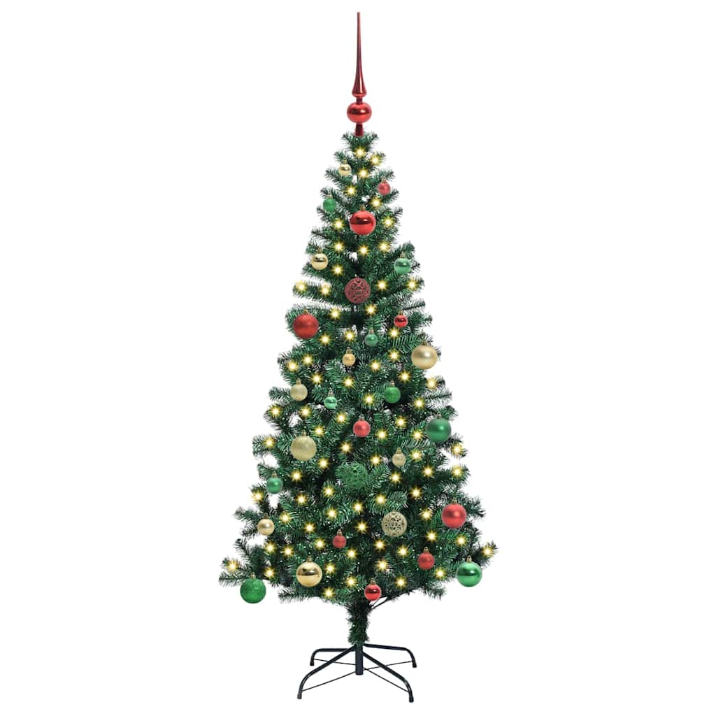 Sapin de Noël artificiel pré-éclairé Vert 150 cm PVC et métal - XIOS