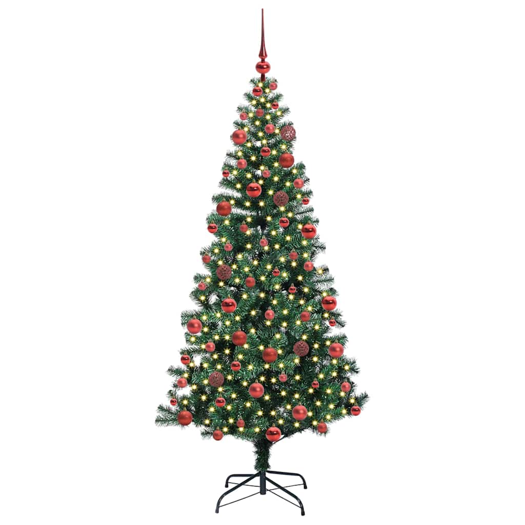 Sapin de Noël artificiel pré-éclairé Vert 180 cm PVC et métal - XIOS