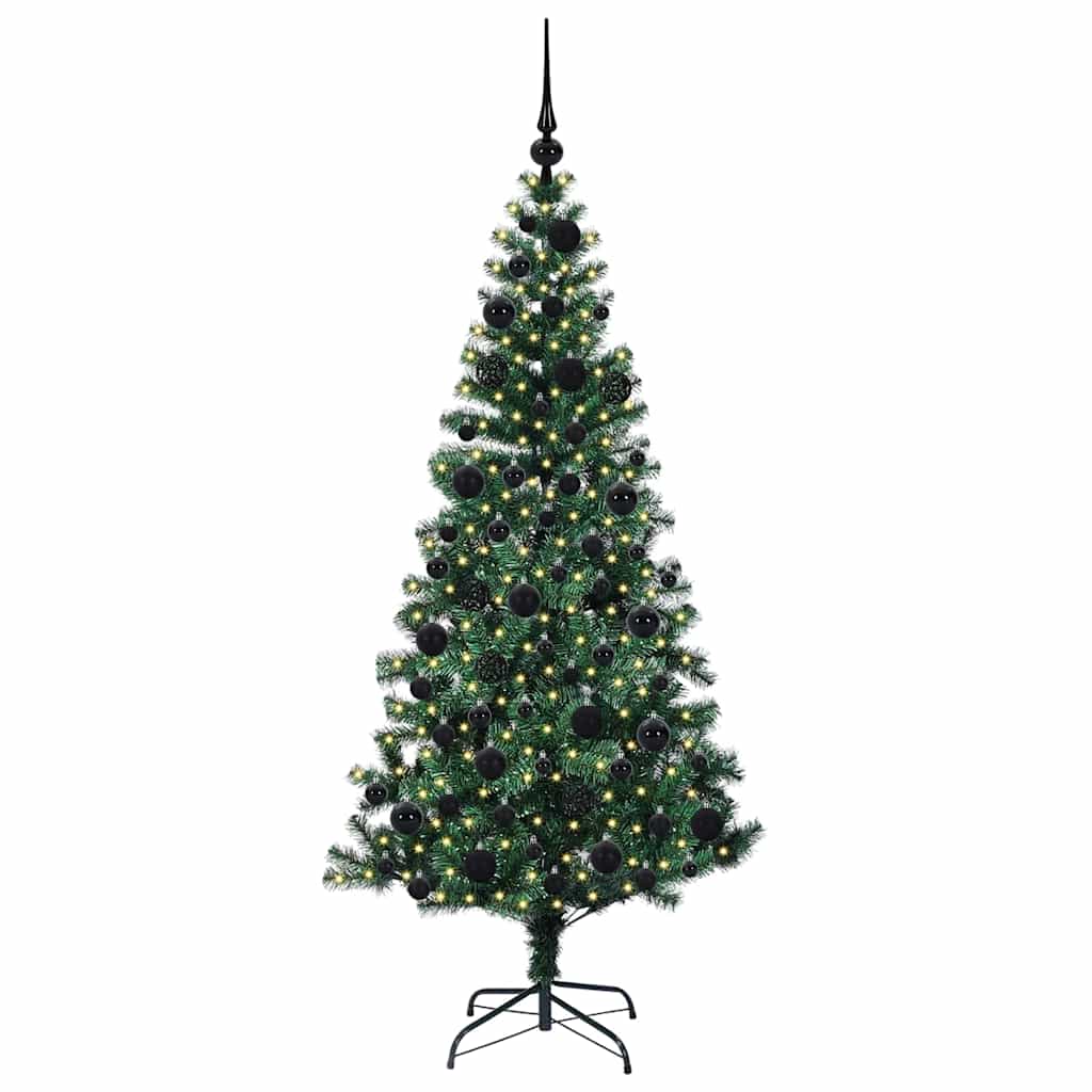 Sapin de Noël artificiel pré-éclairé Vert 180 cm PVC et métal - XIOS