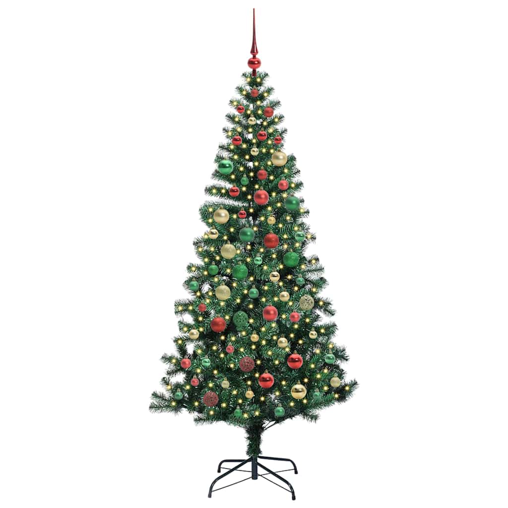 Sapin de Noël artificiel pré-éclairé Vert 180 cm PVC et métal - XIOS