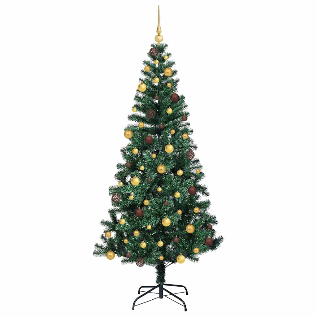 Sapin de Noël artificiel pré-éclairé Vert 210 cm PVC et métal - XIOS