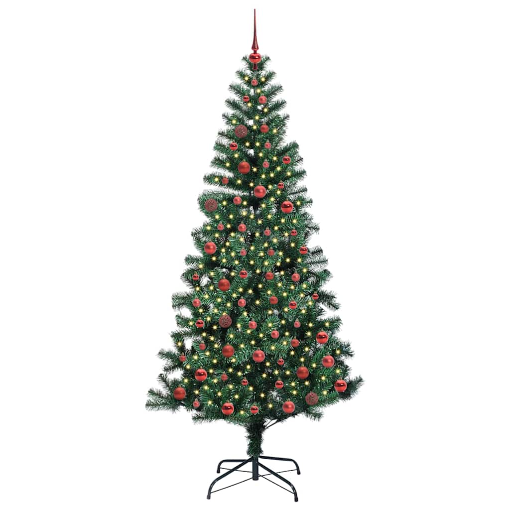 Sapin de Noël artificiel pré-éclairé Vert 210 cm PVC et métal - XIOS