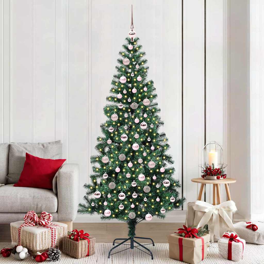 Sapin de Noël artificiel pré-éclairé Vert 210 cm PVC et métal - XIOS