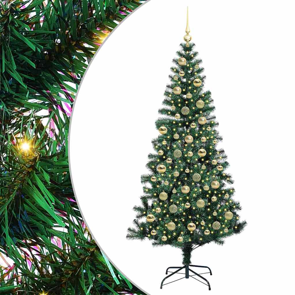 Sapin de Noël artificiel pré-éclairé Vert 210 cm PVC et métal - XIOS