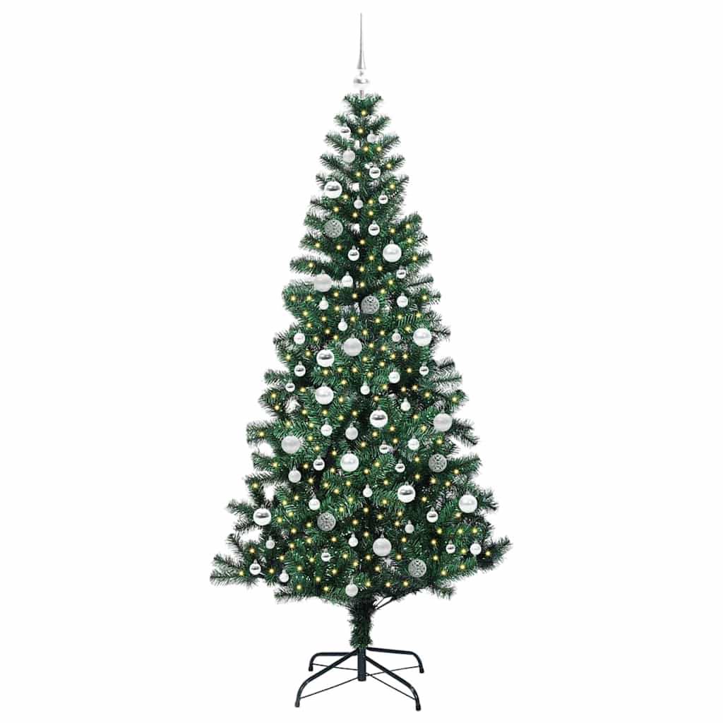 Sapin de Noël artificiel pré-éclairé Vert 210 cm PVC et métal - XIOS