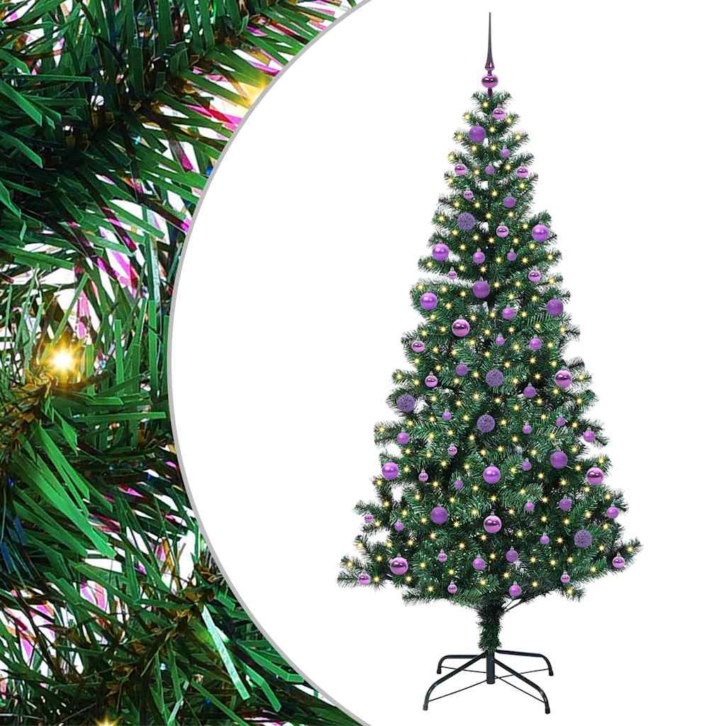 Sapin de Noël artificiel pré-éclairé Vert 210 cm PVC et métal - XIOS