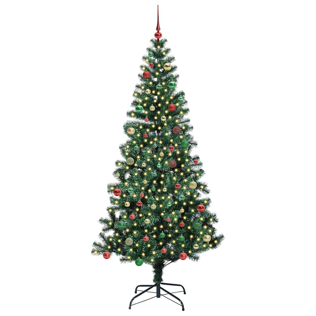 Sapin de Noël artificiel pré-éclairé Vert 210 cm PVC et métal - XIOS