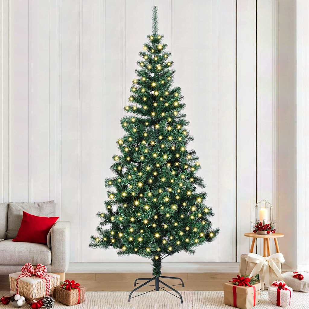 Sapin de Noël artificiel pré-éclairé Vert 240 cm PVC et métal - XIOS