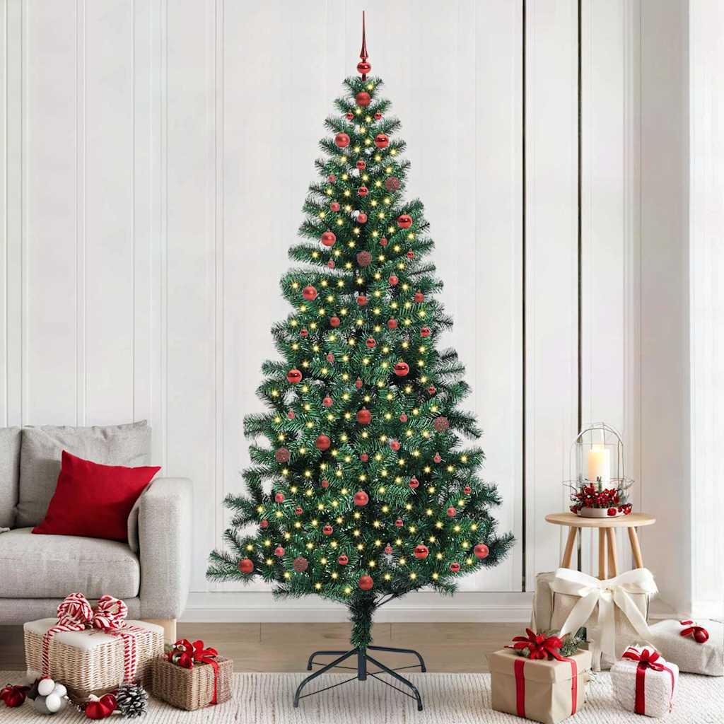 Sapin de Noël artificiel pré-éclairé Vert 240 cm PVC et métal - XIOS