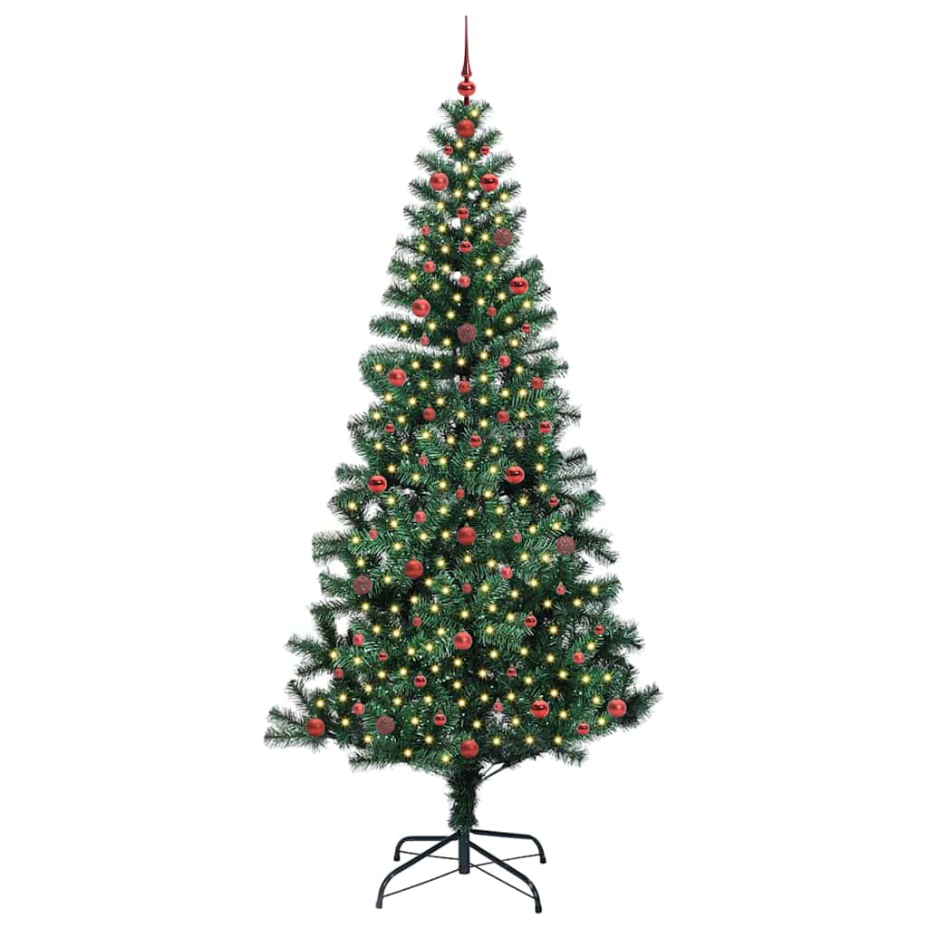Sapin de Noël artificiel pré-éclairé Vert 240 cm PVC et métal - XIOS