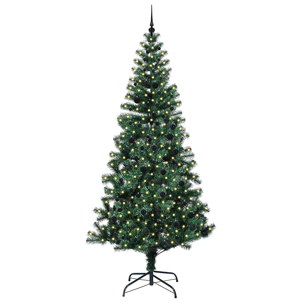 Sapin de Noël artificiel pré-éclairé Vert 240 cm PVC et métal - XIOS