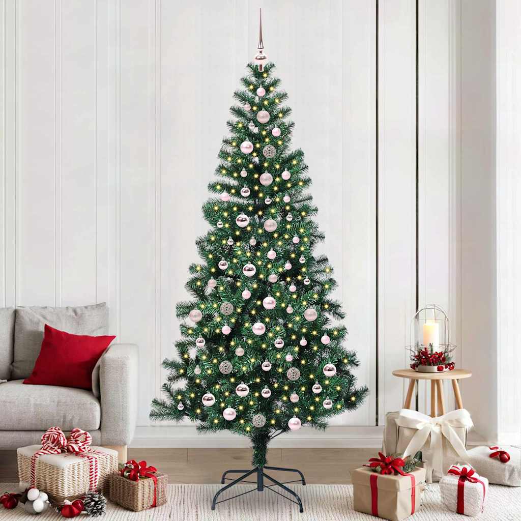 Sapin de Noël artificiel pré-éclairé Vert 240 cm PVC et métal - XIOS