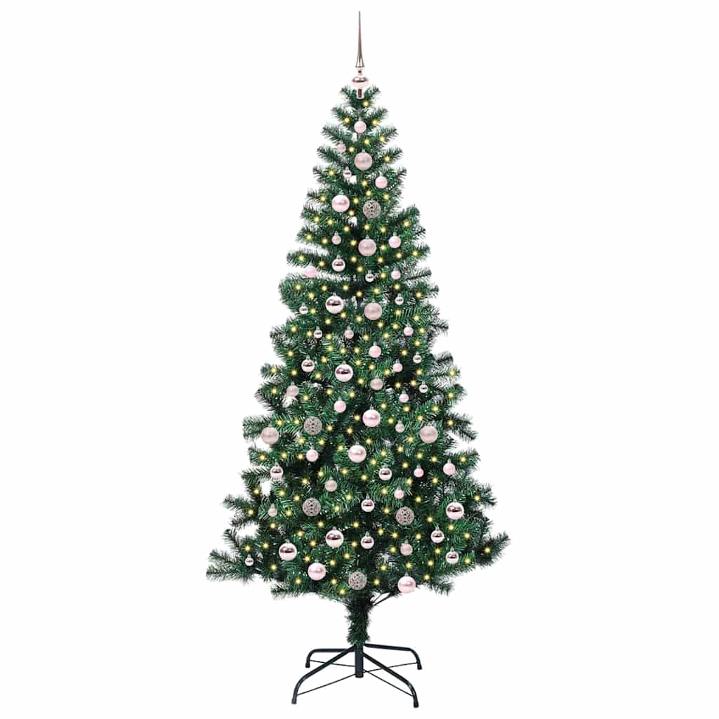 Sapin de Noël artificiel pré-éclairé Vert 240 cm PVC et métal - XIOS
