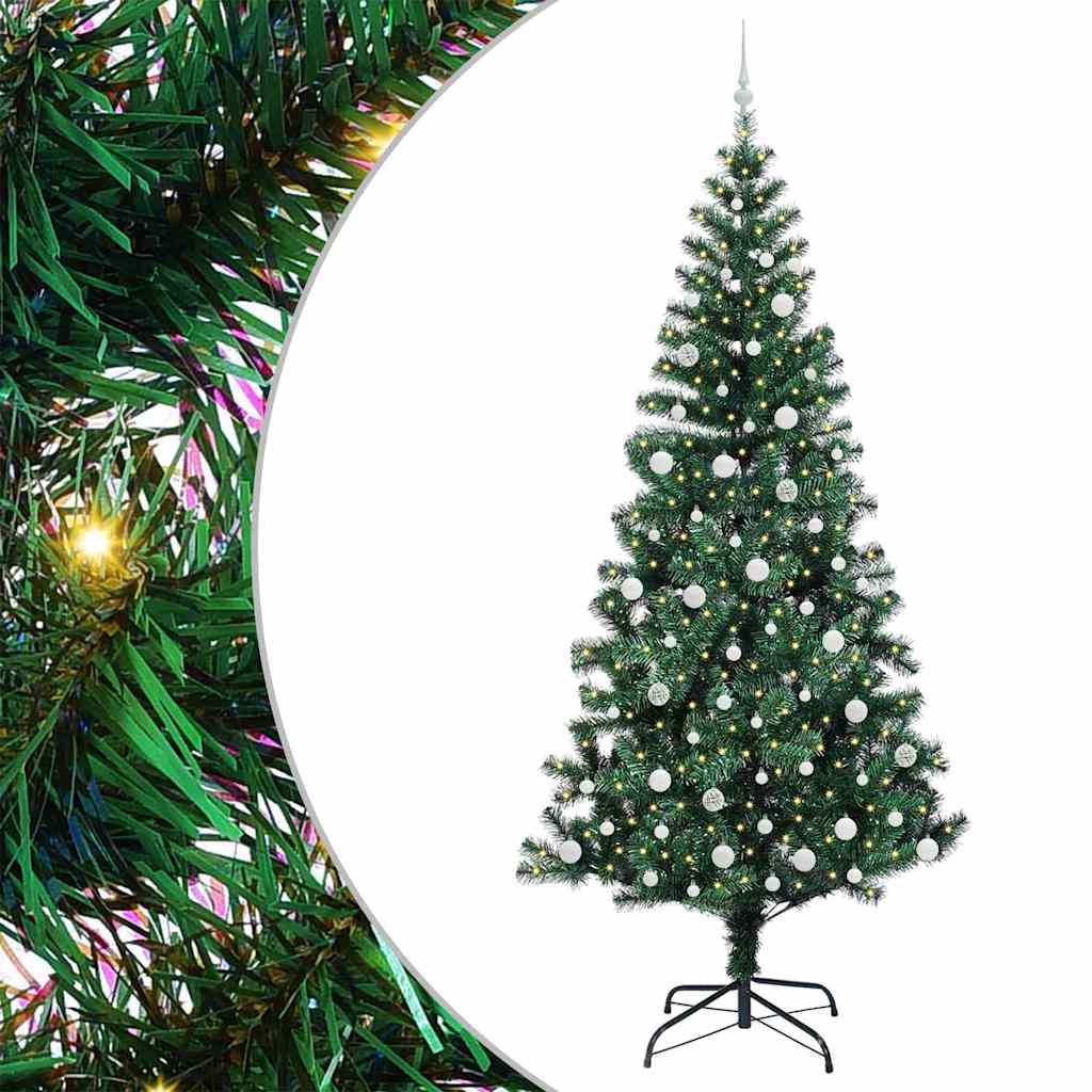 Sapin de Noël artificiel pré-éclairé Vert 240 cm PVC et métal - XIOS