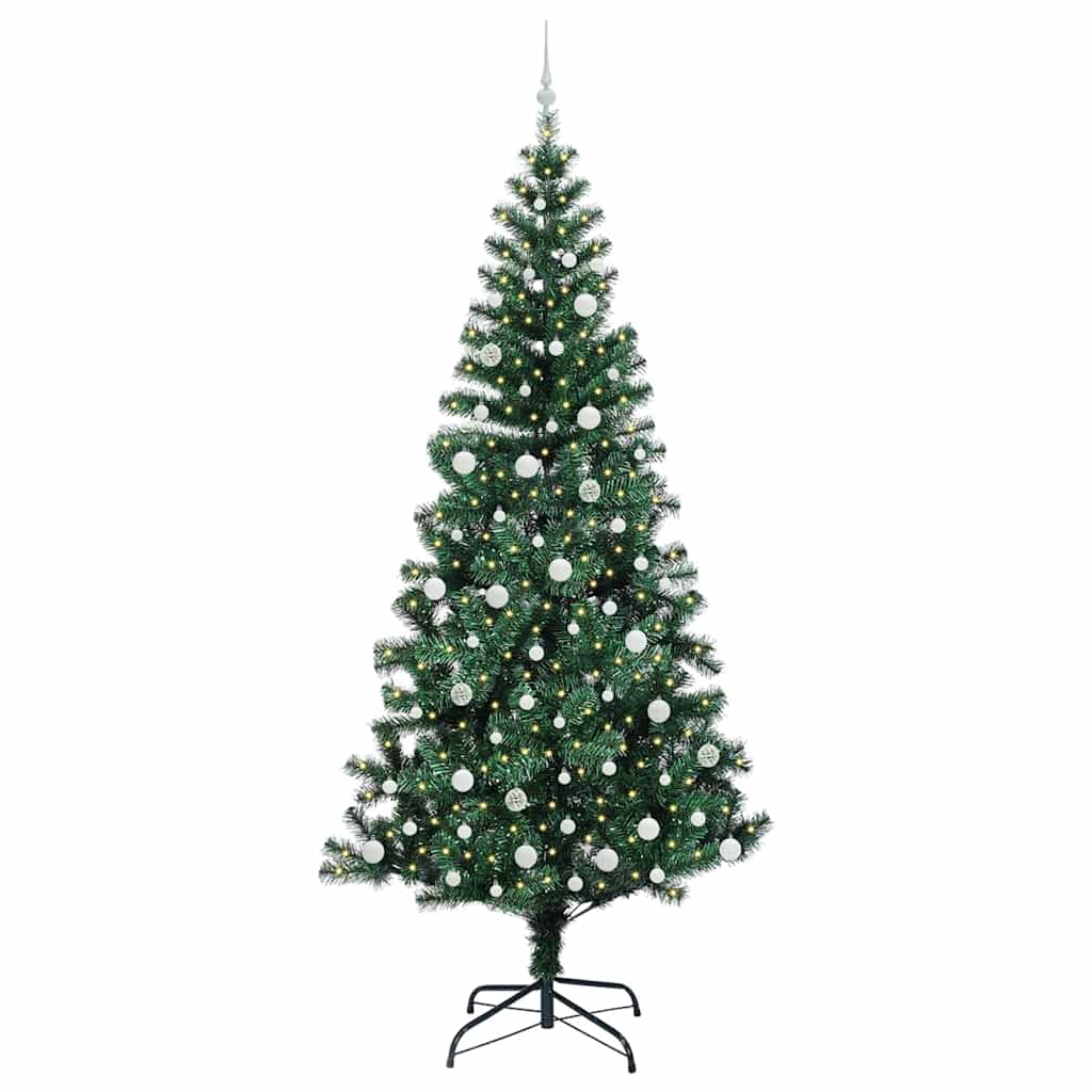 Sapin de Noël artificiel pré-éclairé Vert 240 cm PVC et métal - XIOS