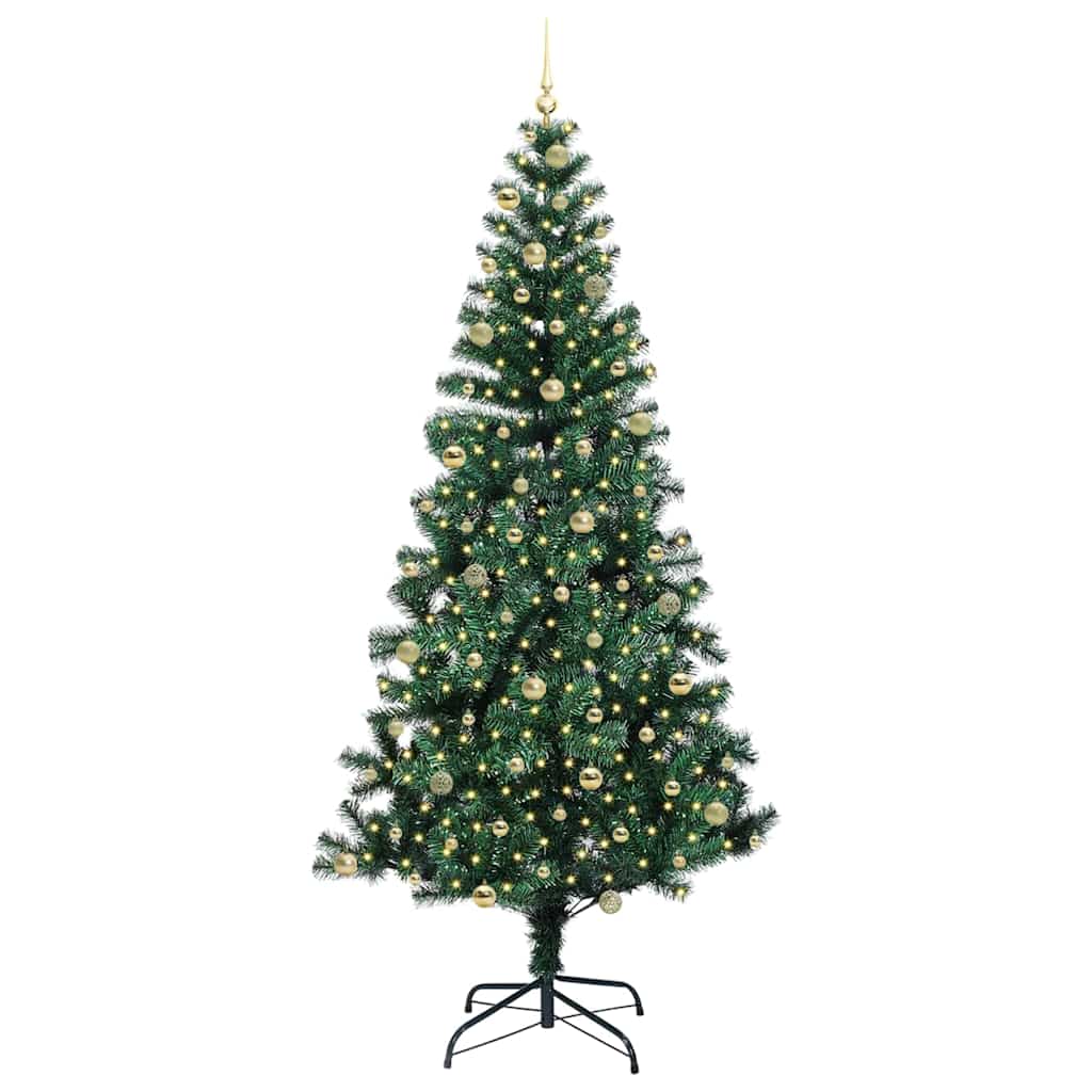 Sapin de Noël artificiel pré-éclairé Vert 240 cm PVC et métal - XIOS