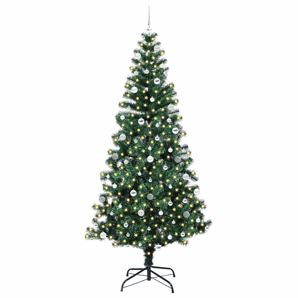 Sapin de Noël artificiel pré-éclairé Vert 240 cm PVC et métal - XIOS