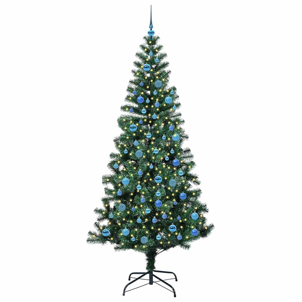 Sapin de Noël artificiel pré-éclairé Vert 240 cm PVC et métal - XIOS