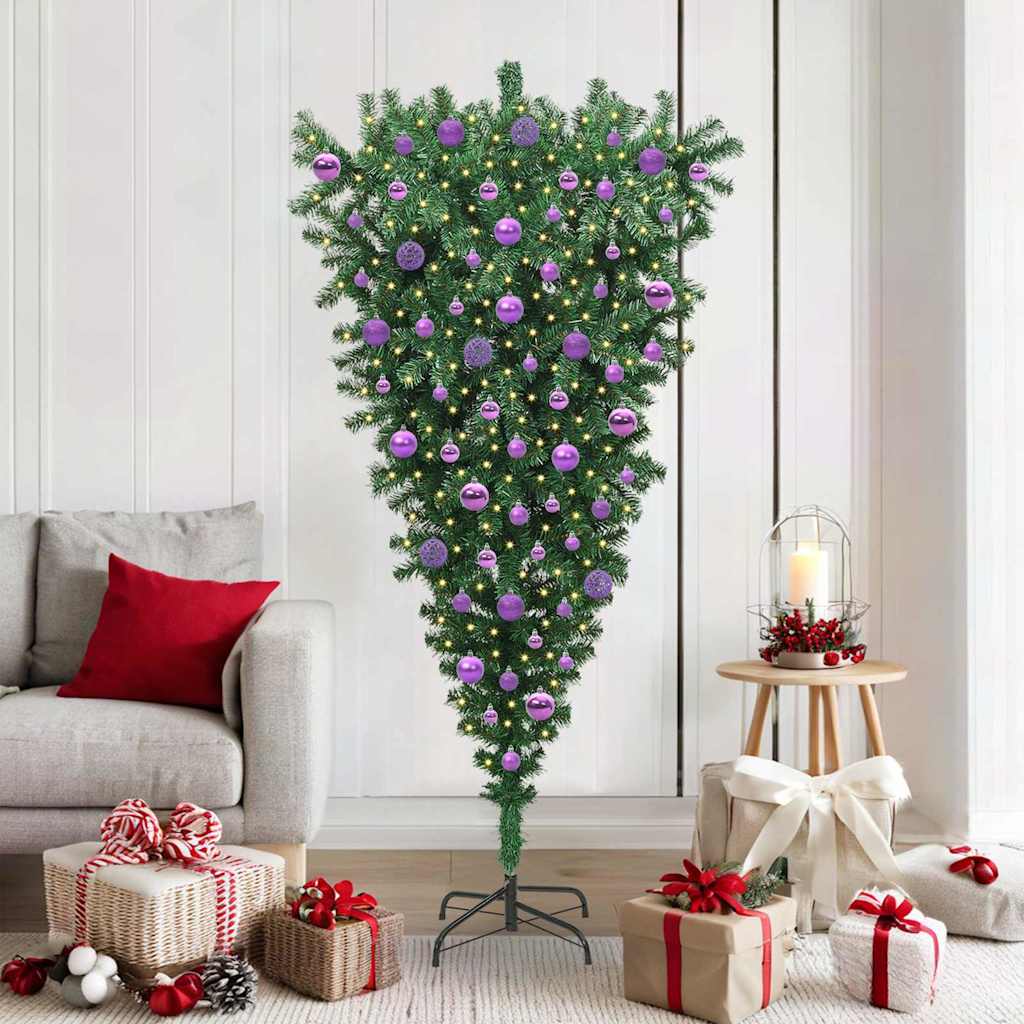 Sapin de Noël artificiel pré-éclairé à l'envers avec ensemble de boules - XIOS