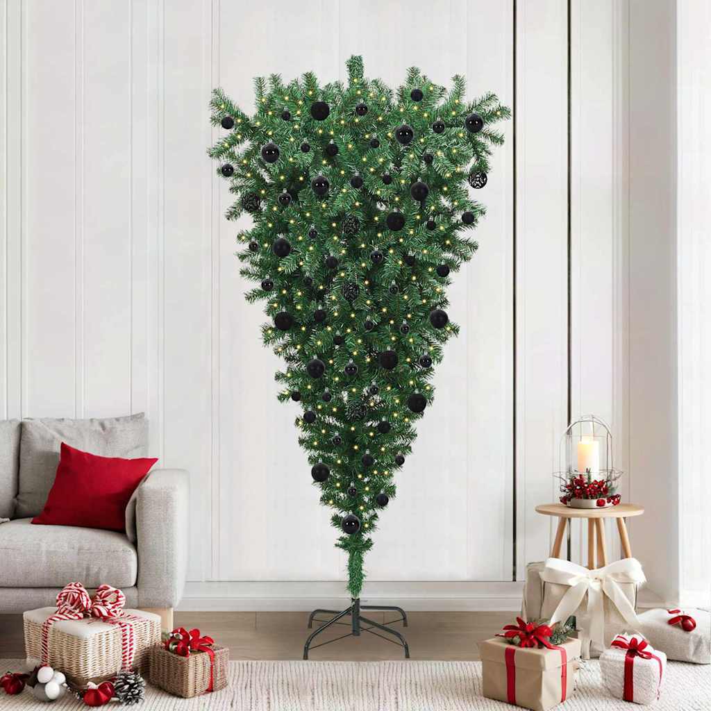 Sapin de Noël artificiel pré-éclairé à l'envers avec ensemble de boules - XIOS