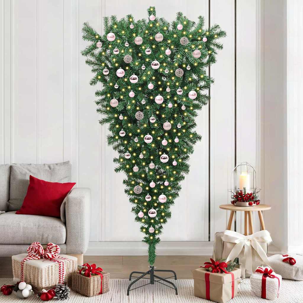 Sapin de Noël artificiel pré-éclairé à l'envers avec ensemble de boules - XIOS