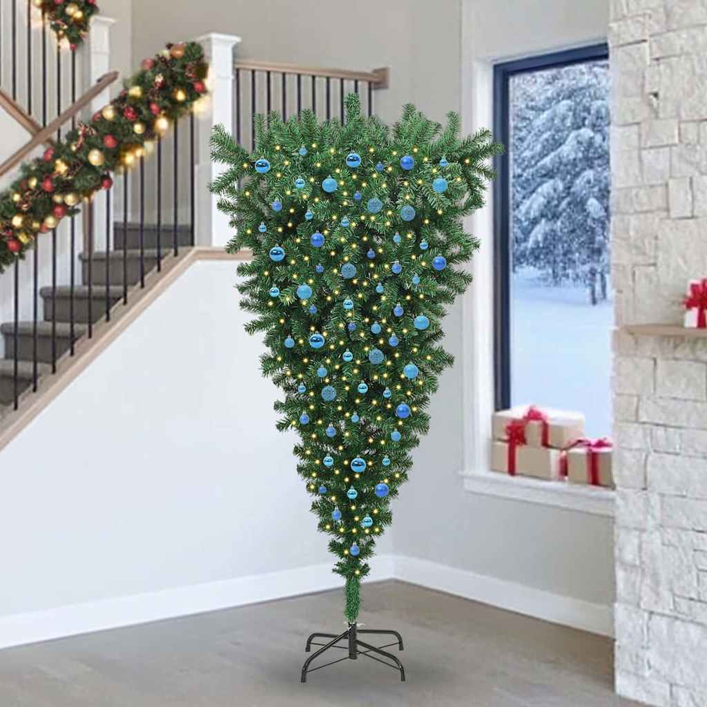 Arbre de Noël artificiel pré-éclairé à l'envers avec ensemble de boules - XIOS