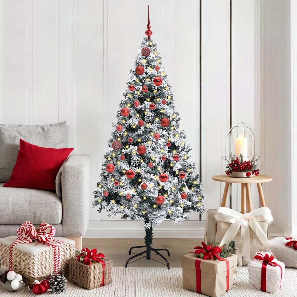 Sapin de Noël artificiel Blanc 150 cm PVC, Acier et Plastique