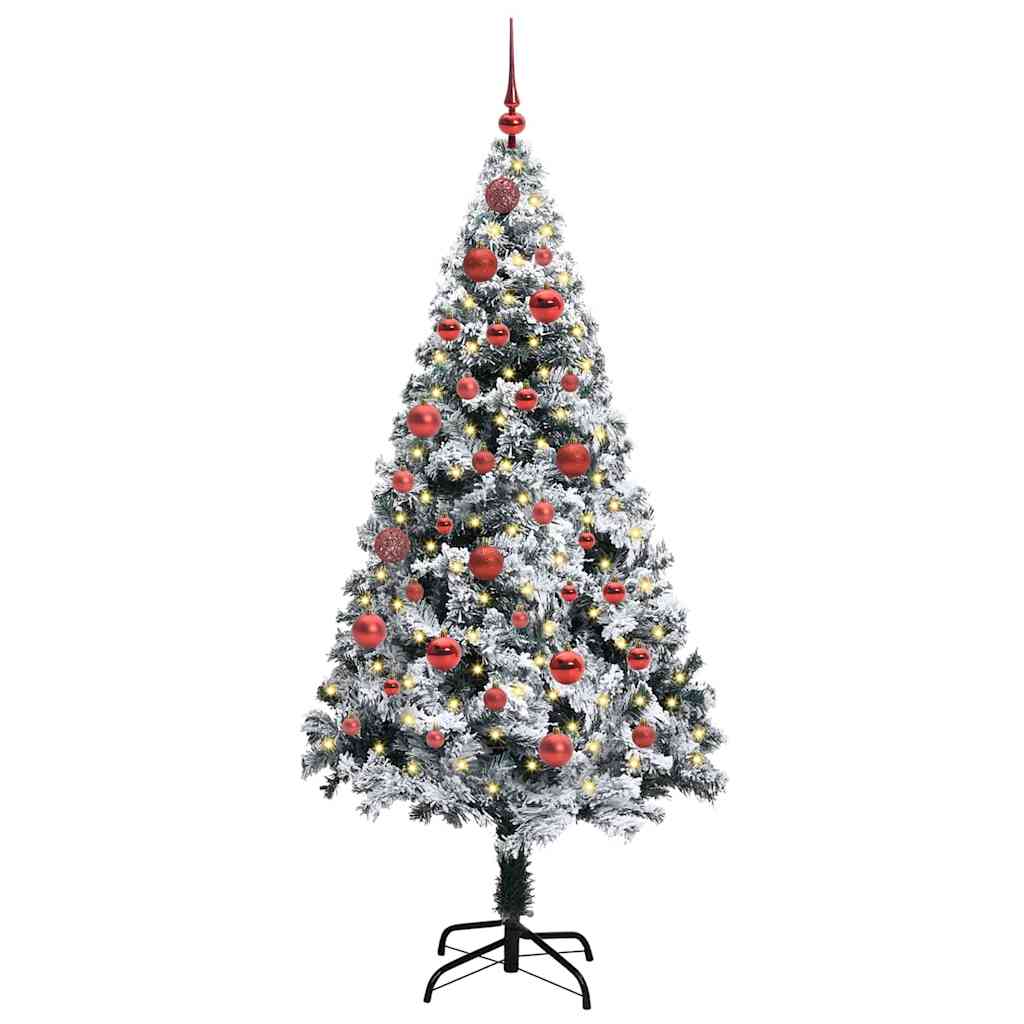 Sapin de Noël artificiel Blanc 150 cm PVC, Acier et Plastique