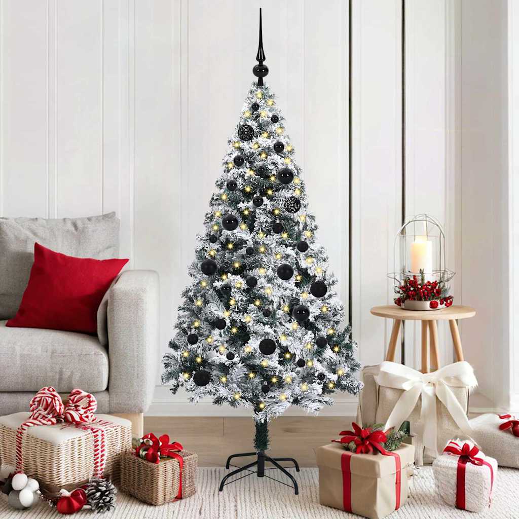 Sapin de Noël artificiel Blanc 150 cm PVC, Acier et Plastique - XIOS