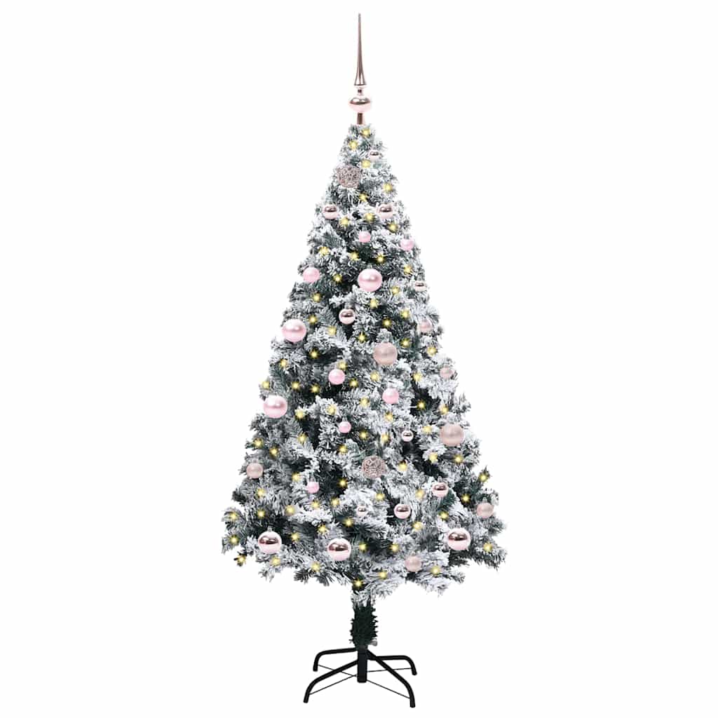 Sapin de Noël artificiel Blanc 150 cm PVC, Acier et Plastique