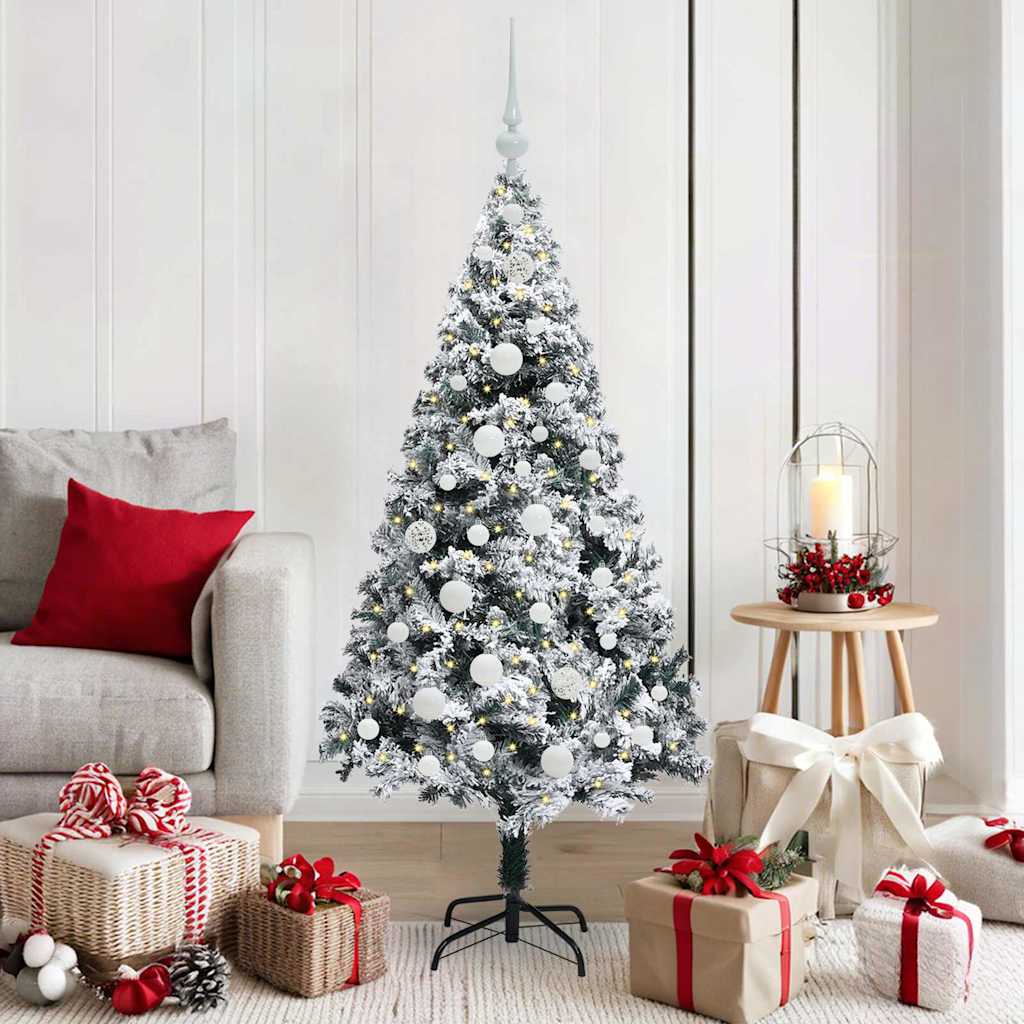 Sapin de Noël artificiel Blanc 150 cm PVC, Acier et Plastique